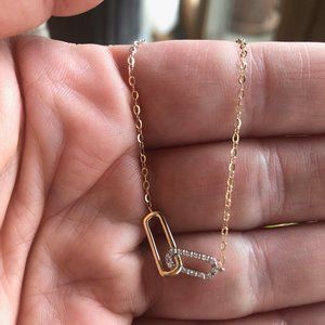 Gavriel Paperclip Necklace in 14K Gold NEW IN BOX